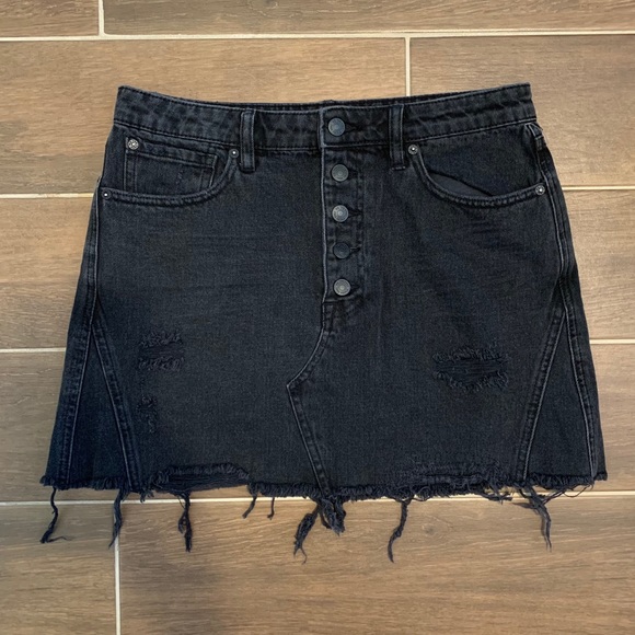 Free People Rainn A-line Denim Skirt Size … - Picture 2 of 6